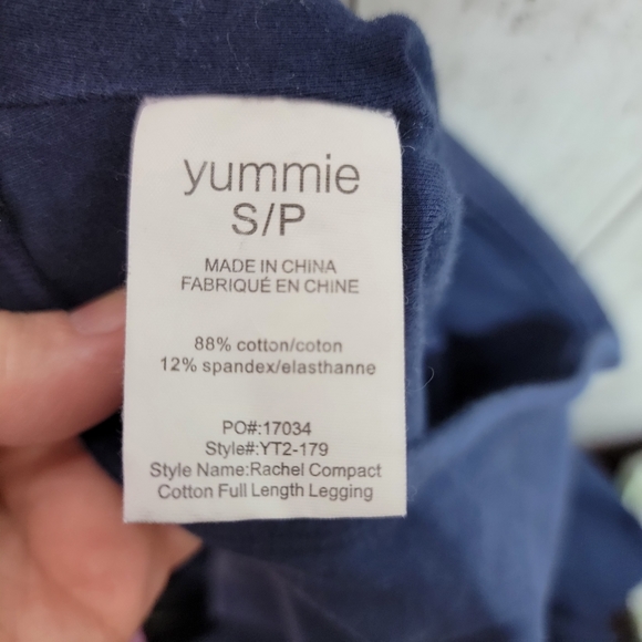 Yummie Womens Navy Blue High-Rise Leggings Rachel Compact Full Length Size Small - Picture 6 of 6